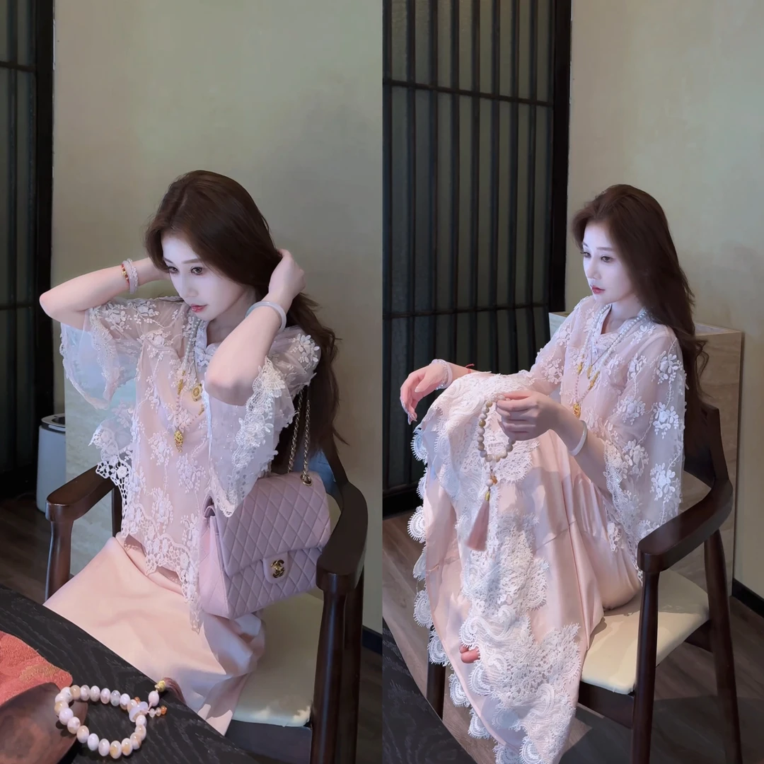 【婷婷】《花影•粉梦星河》立体绣花光泽感缎面鱼尾裙 TTY2SQ721【Q】