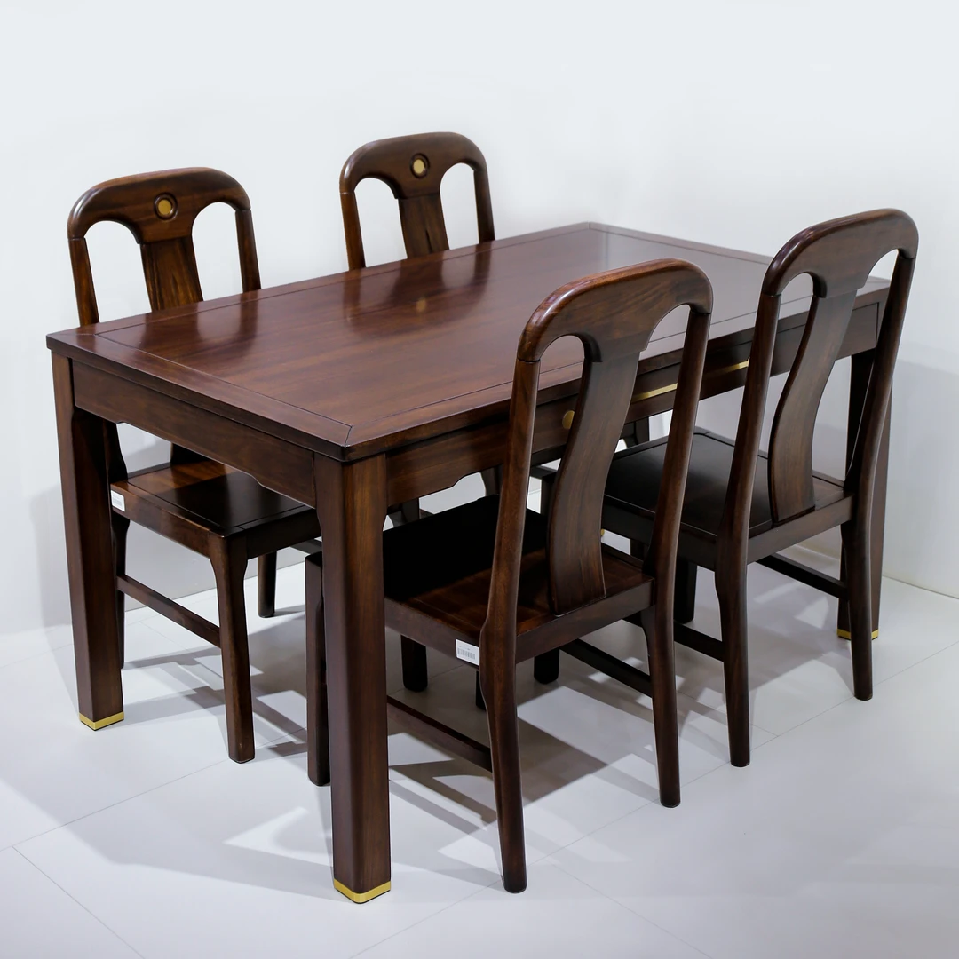 （大利家具）CCJJ-1025餐桌W0011餐椅黑檀木新中式家用吃饭设计成套