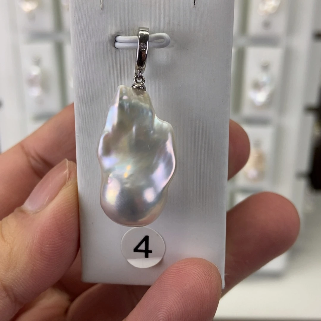 银S925镶嵌吊坠(不含链)淡水珍珠