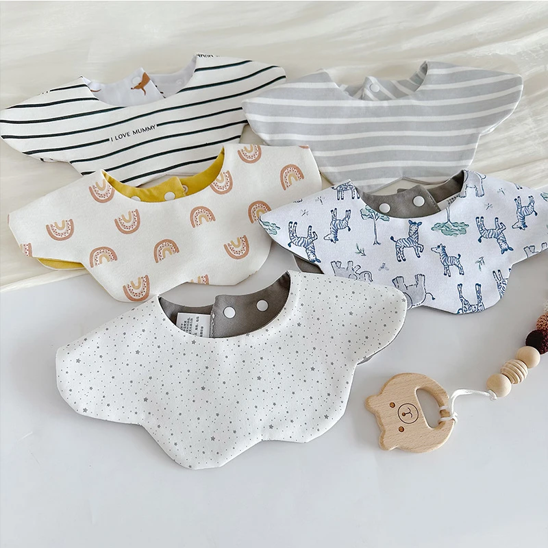 ins韩版新款宝宝春夏纯棉围嘴婴儿口水巾百搭双面口水兜围兜0-3岁