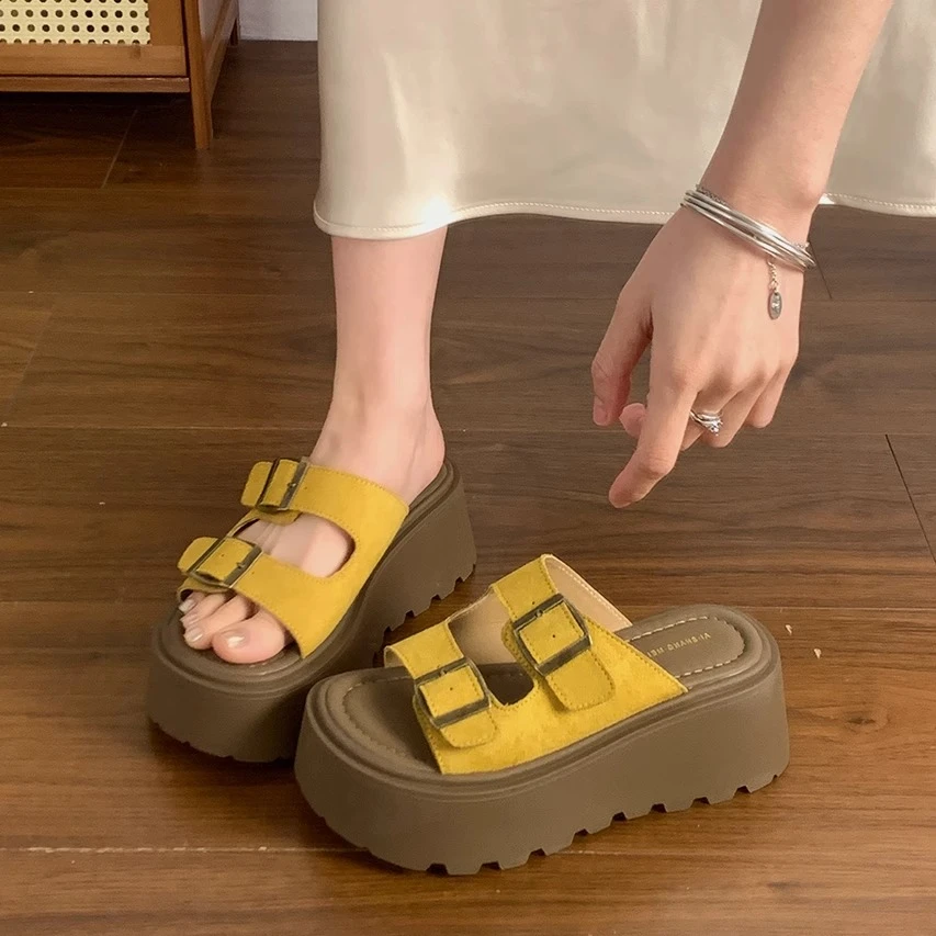 小个子增高厚底勃肯拖鞋女2025新款夏季外穿超火防滑松糕凉拖鞋潮