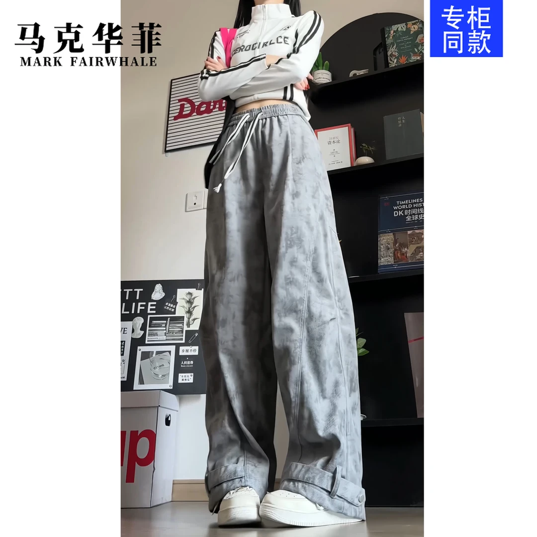马克华菲秋季牛仔裤美式休闲夏季中腰休闲裤春秋复古高街美式