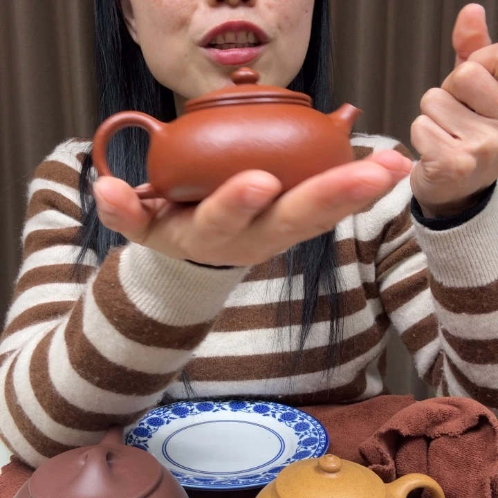 ****茶壶紫砂30目朱泥寒江145cc全手工