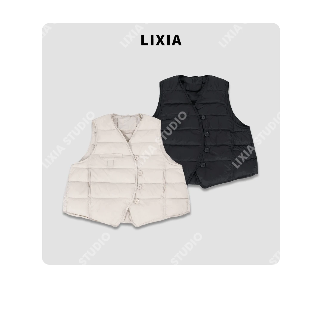 LIXIA【暖芯轻羽】INS风轻奢时尚必备保暖羽绒V领马甲-D10086