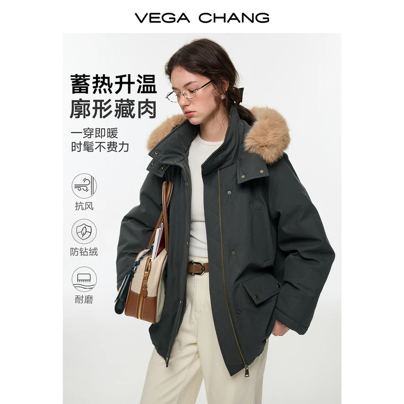 【青森冬屿】VEGACHANG90安心绒羽绒服25冬可拆卸毛领0325JQ