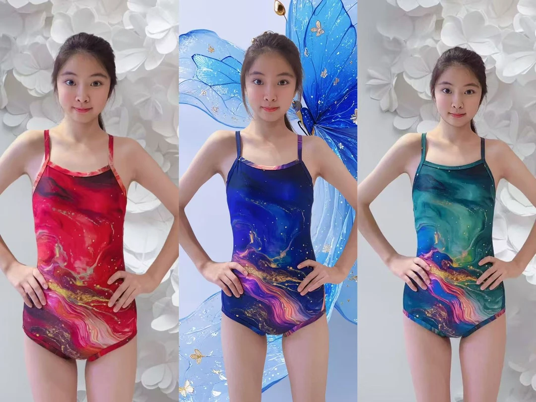 2528新款三角包臀女士大码泳衣紧身遮肉竞速显瘦小平角保守专业