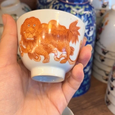 手绘茶杯盖碗壶承