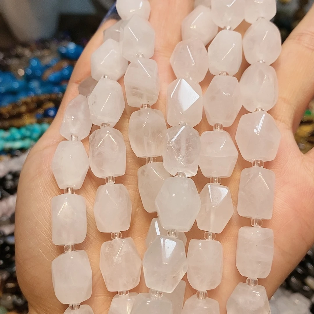 玛瑙/玉髓散珠天然白水晶八棱
