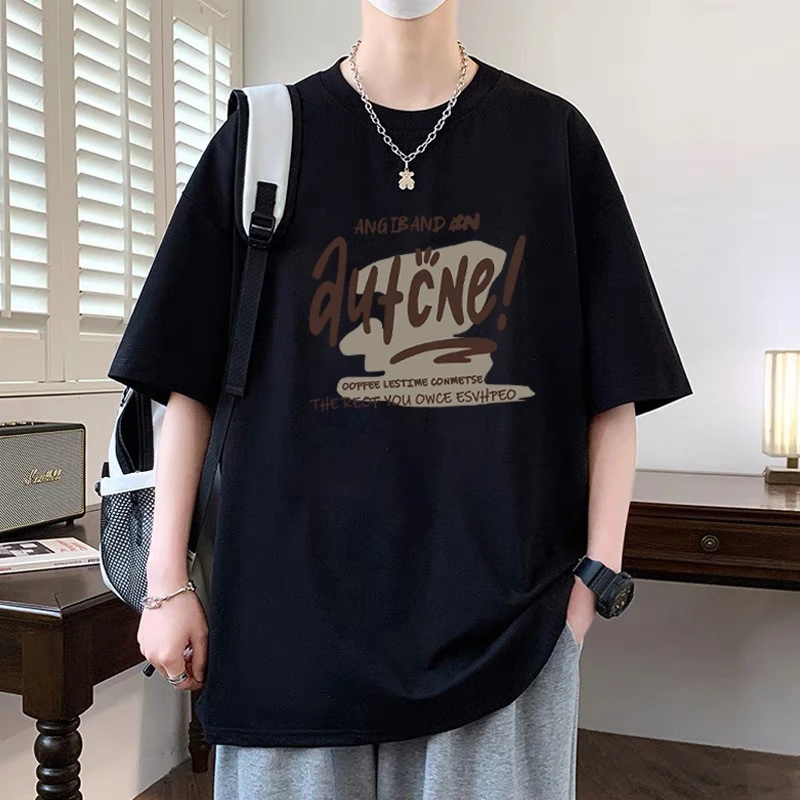 潮牌大码宽松男装纯棉短袖t恤夏季女美式休闲半袖学生青少年上衣