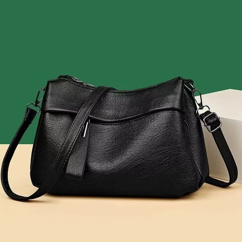 2025软皮包包中年妈妈包斜挎包女士百搭大气单肩斜挎包单肩小包包