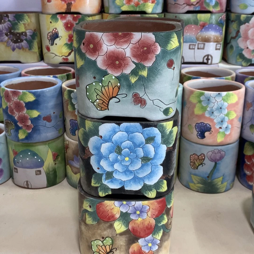 福利花盆，手绘花盆