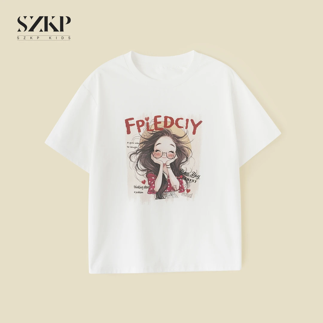 SZKP卡通印花透气t恤女童夏季新款儿童洋气休闲短袖YYYX550784