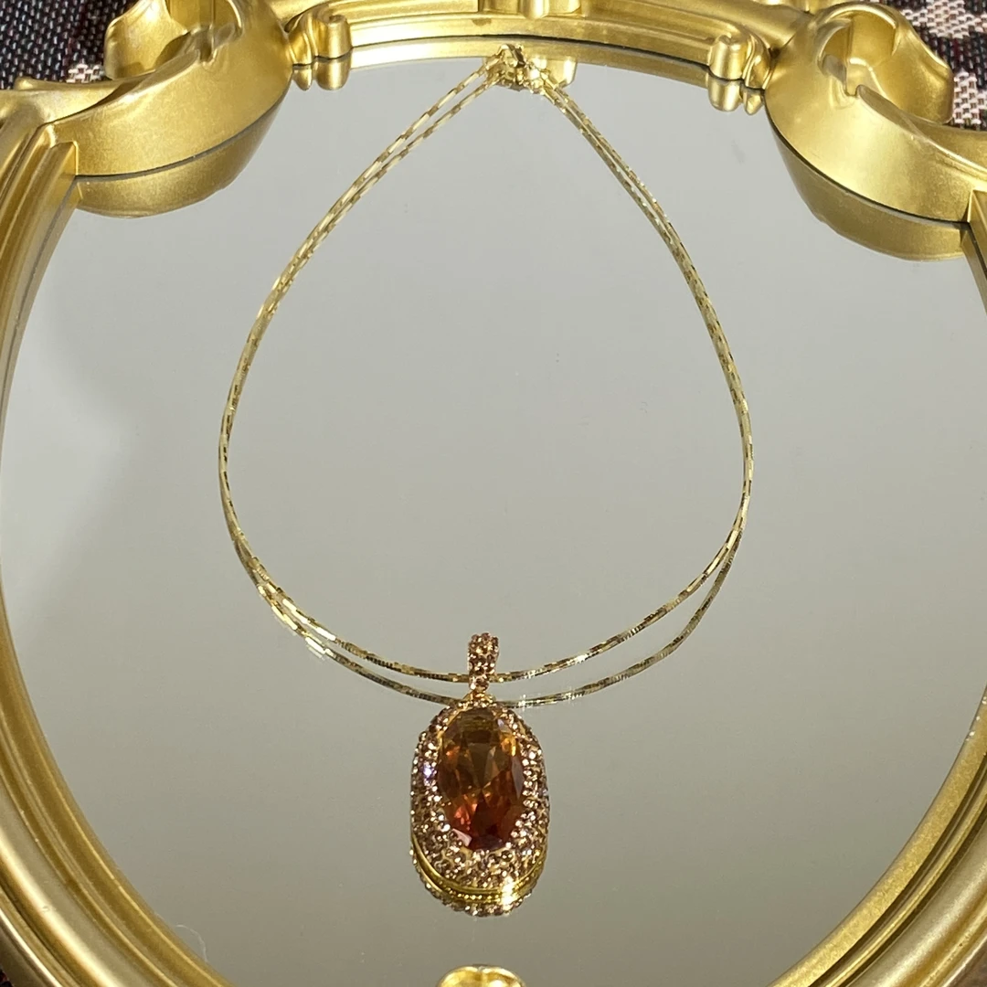 铜合金合成锆石项链 TTSD 椭圆形气质百搭女士项链 2905