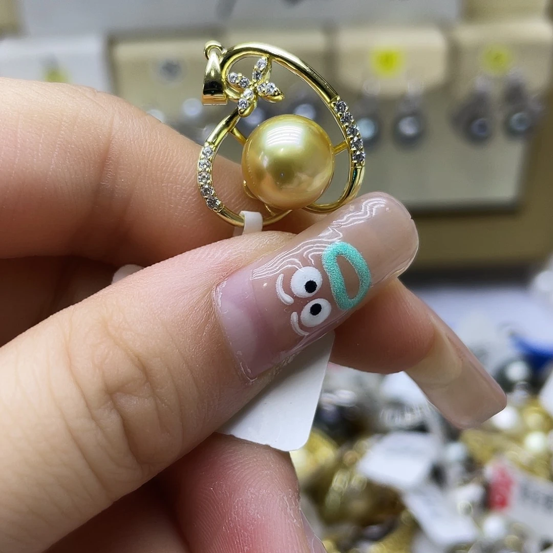 海水珍珠银S925镶嵌颈饰