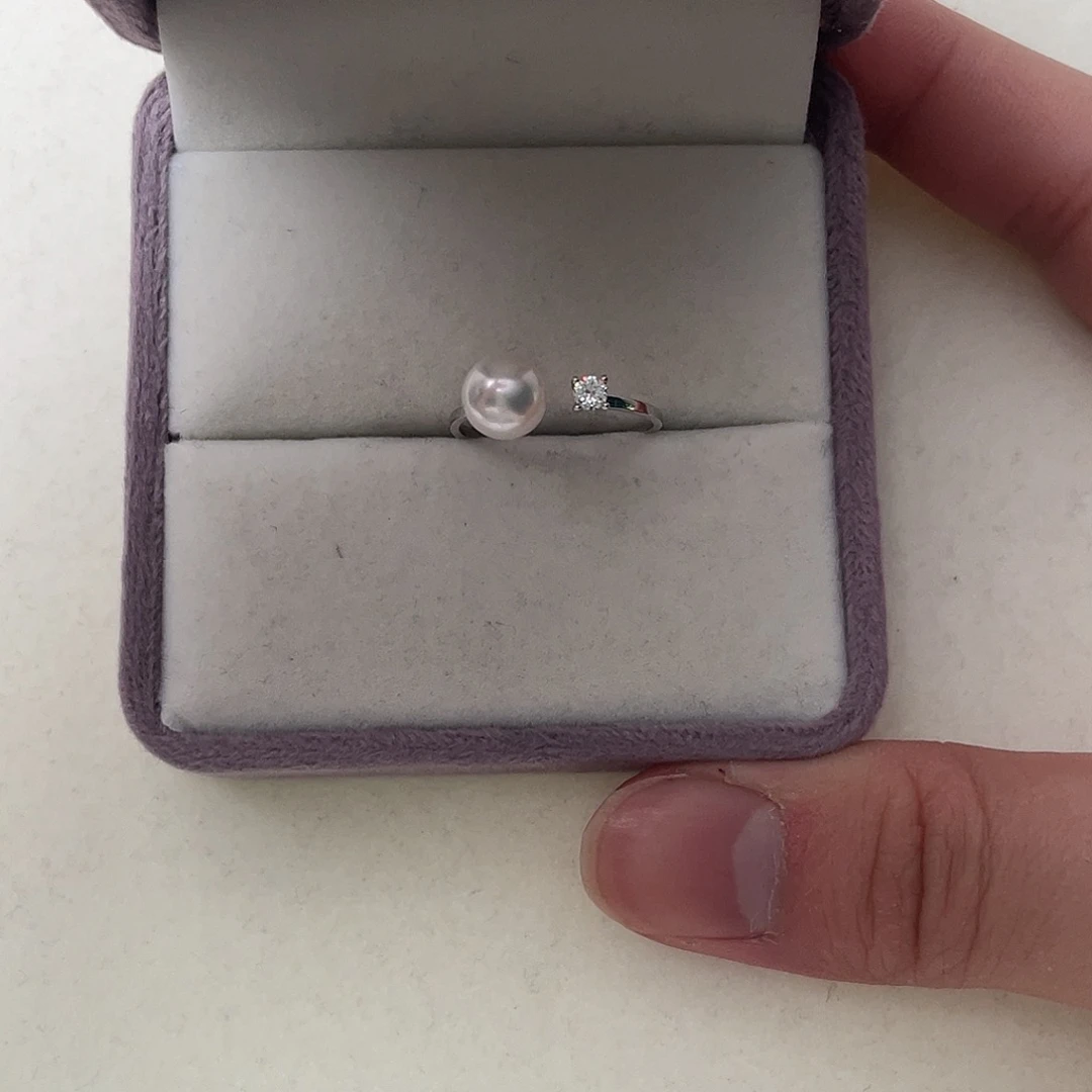 海水珍珠戒指银S925镶嵌