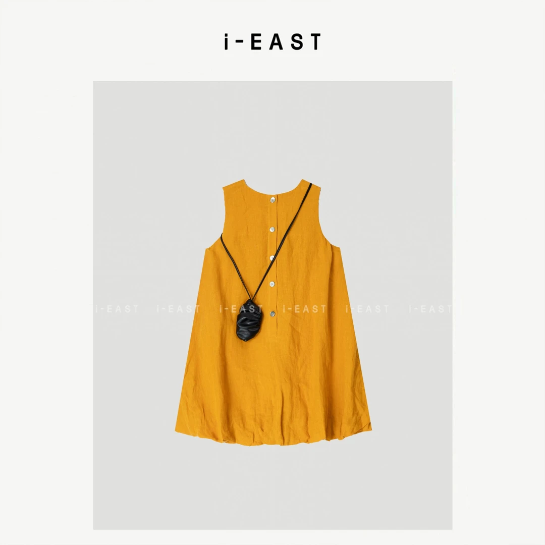 i-EAST NN 夏日冰果~休闲百搭立体花苞感连衣裙-5X Q13815