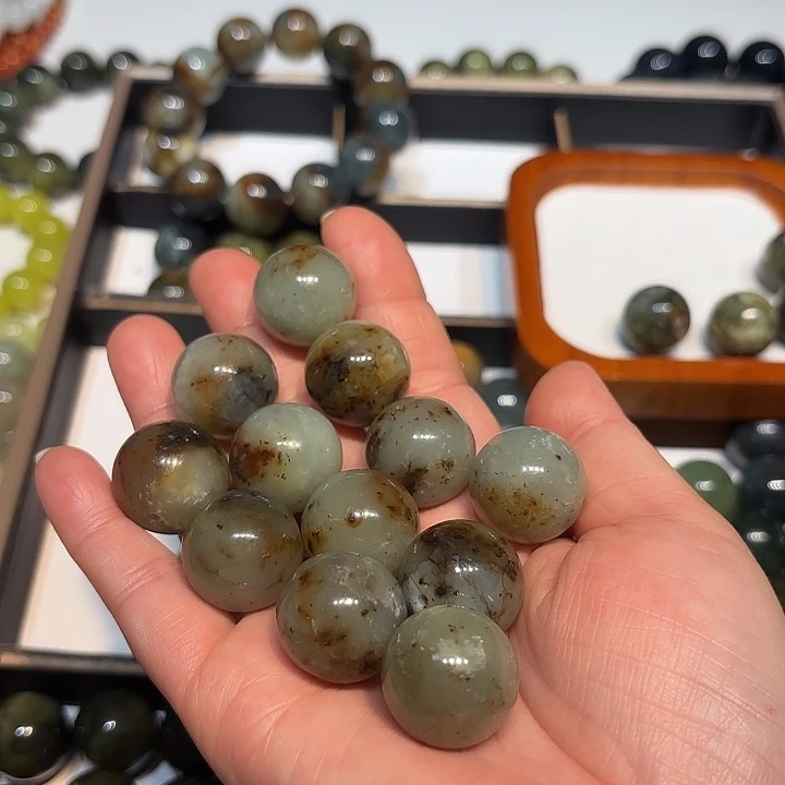 小***鱼蛇纹石玉未镶嵌手串