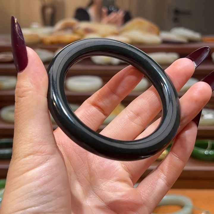 和田玉（青玉）未镶嵌手镯黑青手镯