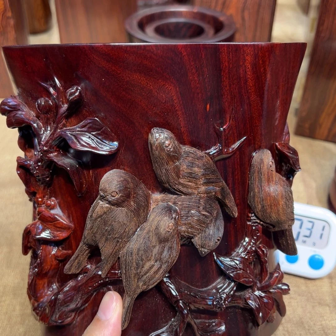 木用****9小叶紫檀笔筒笔筒