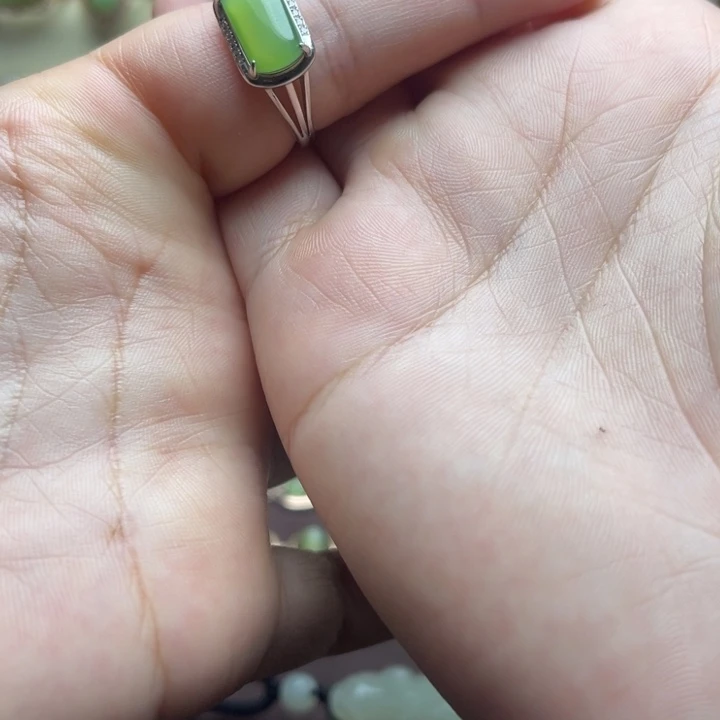 和田玉（碧玉）银S925镶嵌戒指