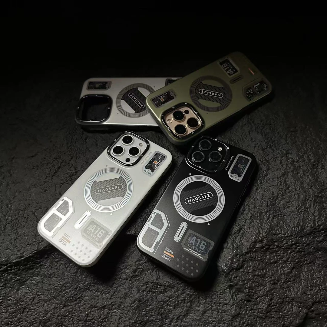 科技元素 A16时尚适用iPhone16promax创意苹果15pm磁吸防摔手机壳