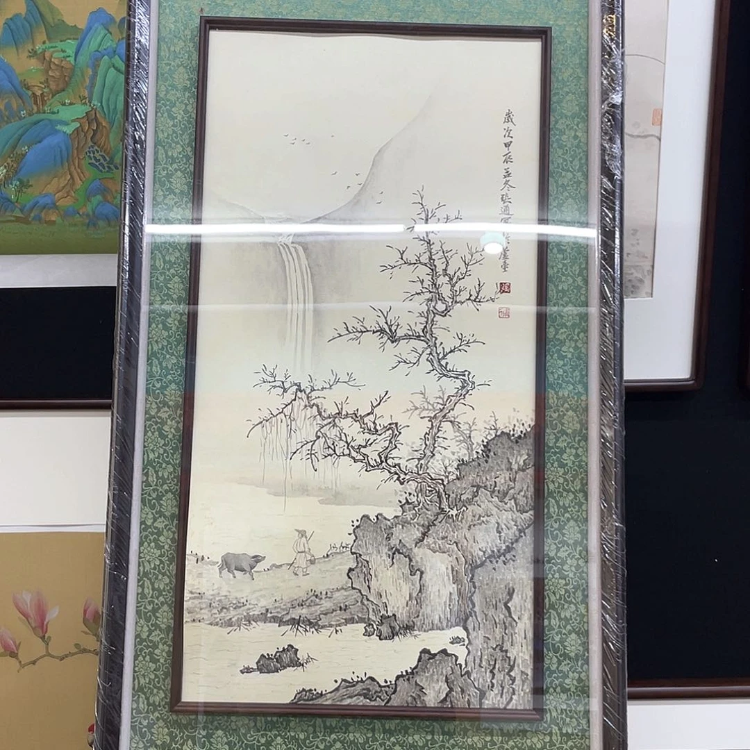 国画手绘国画，精品山水，带框包邮