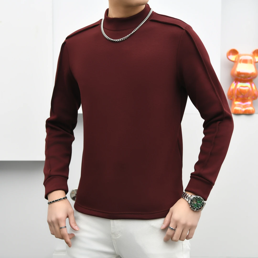 冬季男士百搭加绒打底衫