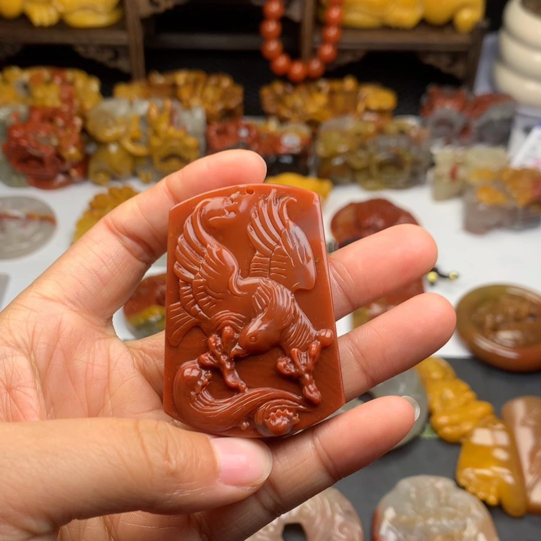 石英质玉（黄龙玉）挂件未镶嵌