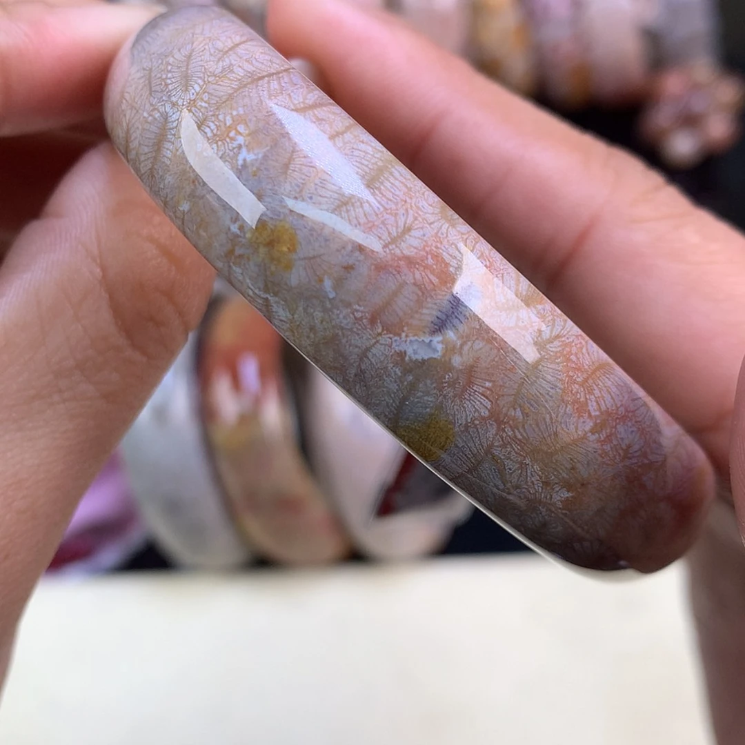 【闪购商品】颈饰未镶嵌硅化珊瑚（珊瑚玉）49号精美手镯56.2圈