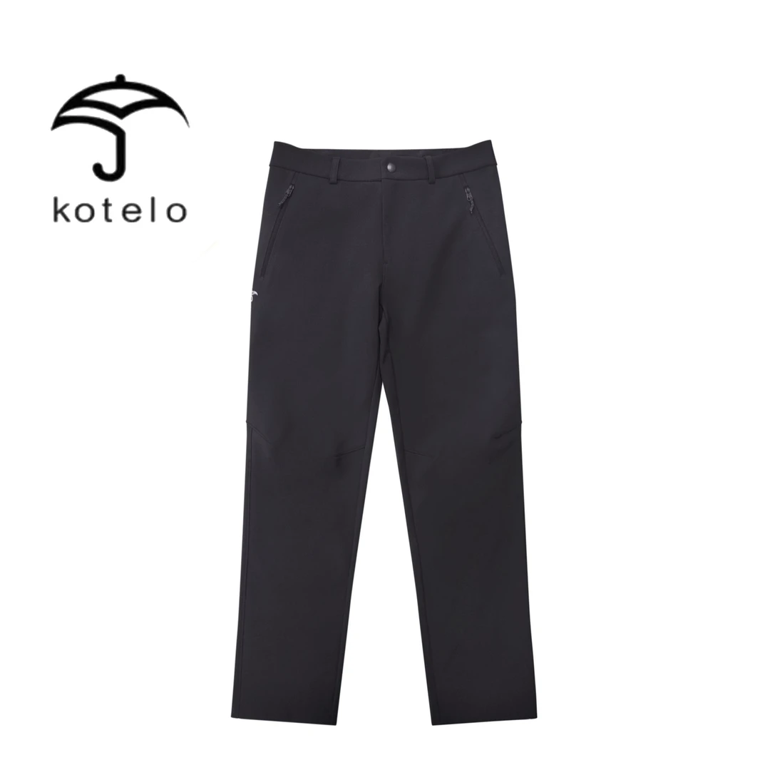 小雨伞百搭保暖中腰秋冬舒适口袋立体剪裁休闲裤直筒加绒