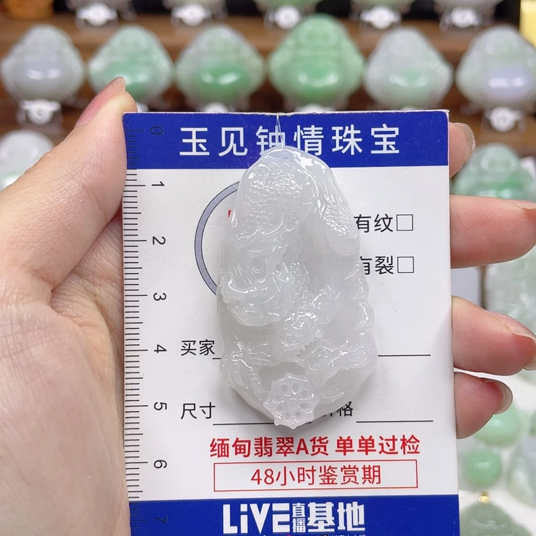 翡翠未镶嵌颈饰龙牌