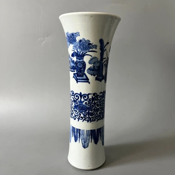 190 明崇祯 博古花卉花觚