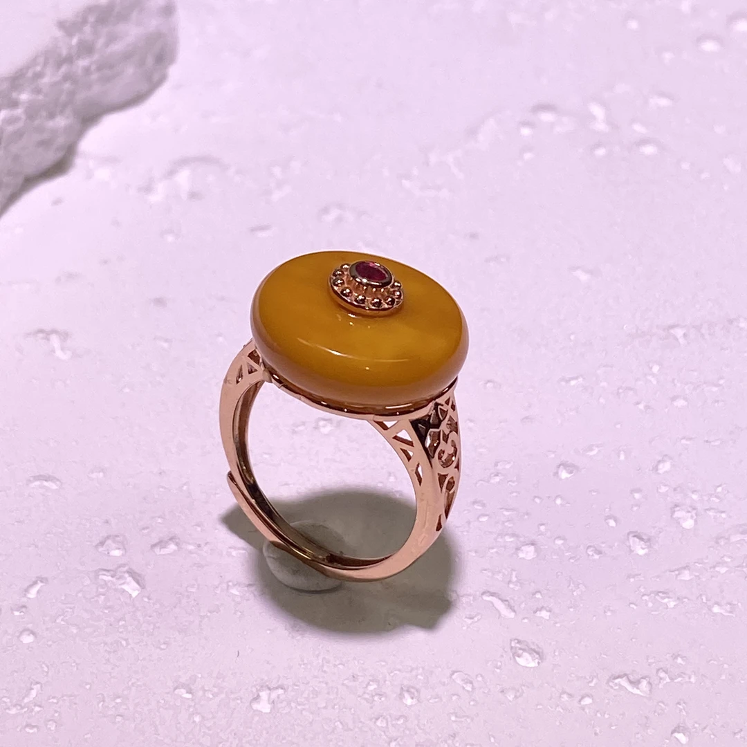 【七七八珠宝】老蜡扣子戒指