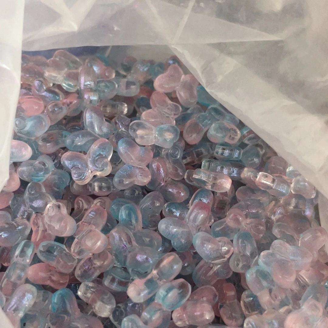 珠珠珠珠蓝粉小蝴蝶10颗