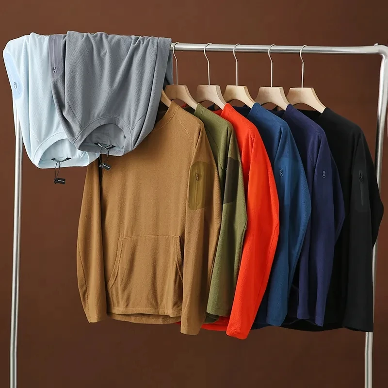 断码特价！轻量化男士亲肤肌理感抓绒长袖打底衫MT003