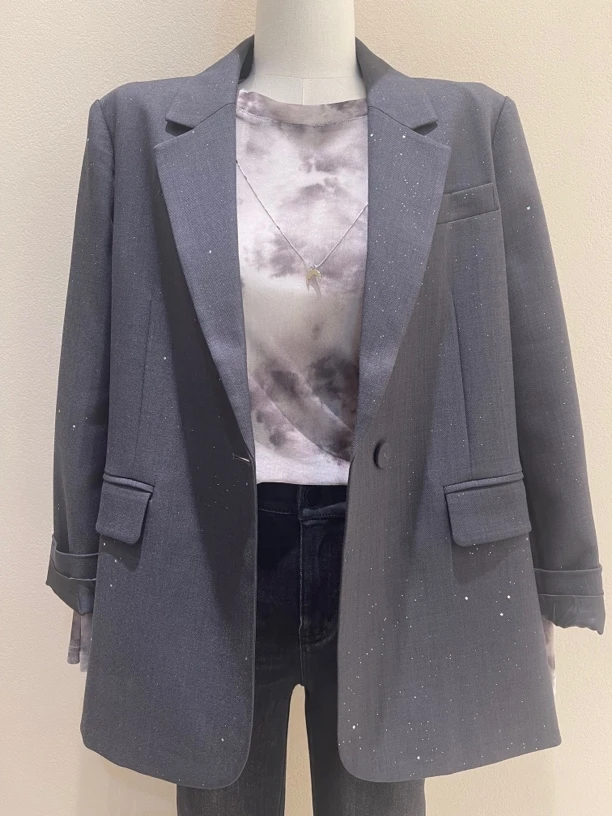 FONMEY梵迷 灰色高级感西装外套