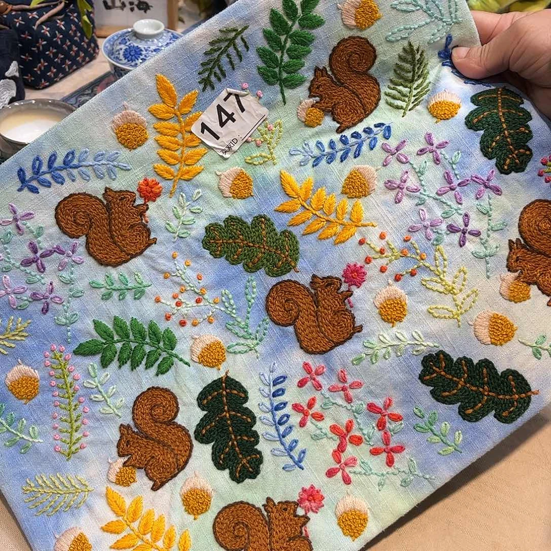 规格30.40刺子绣茶席