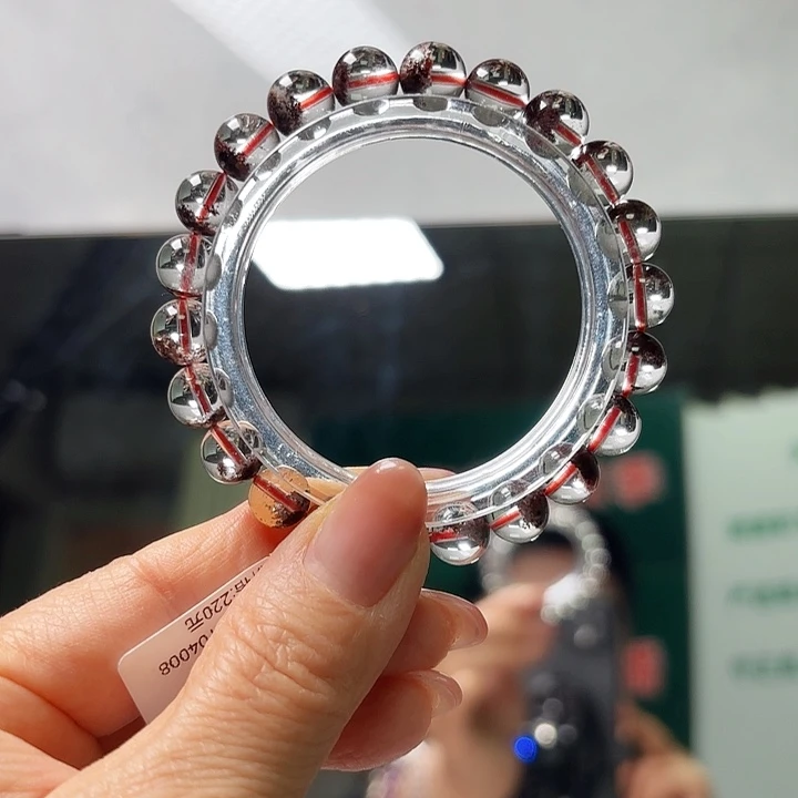 未镶嵌手串水晶天然的水晶红幽灵8m m