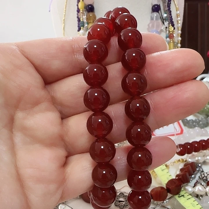 海***侠玛瑙/玉髓未镶嵌颈饰卡10加红玛瑙精致款偏长有结构