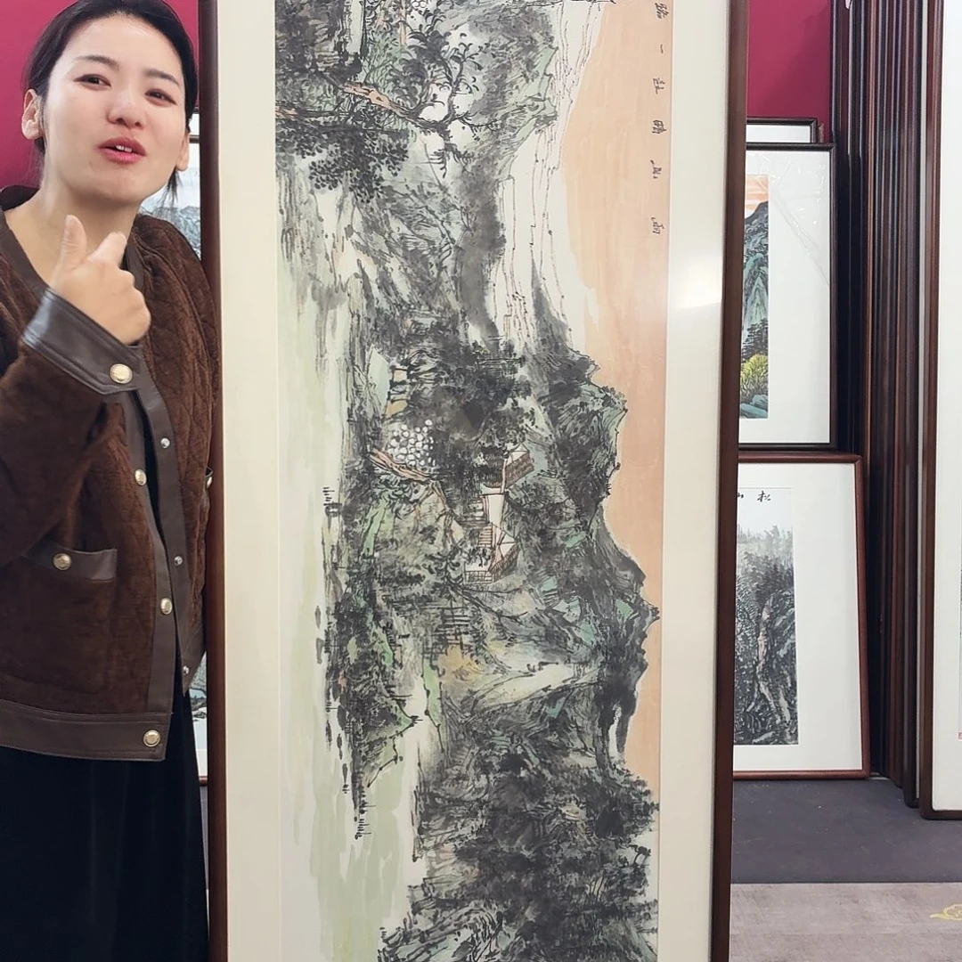 小***鱼国画手绘作品210-60尺寸