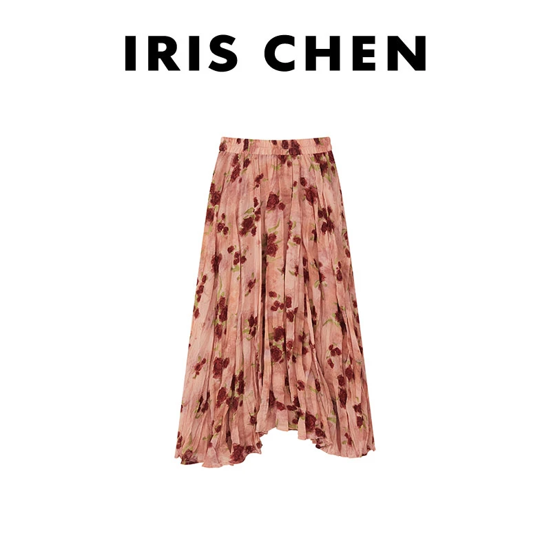 现货IRIS CHEN 玫瑰裙 2025春夏碎花显瘦高腰百搭半身裙25QZ174