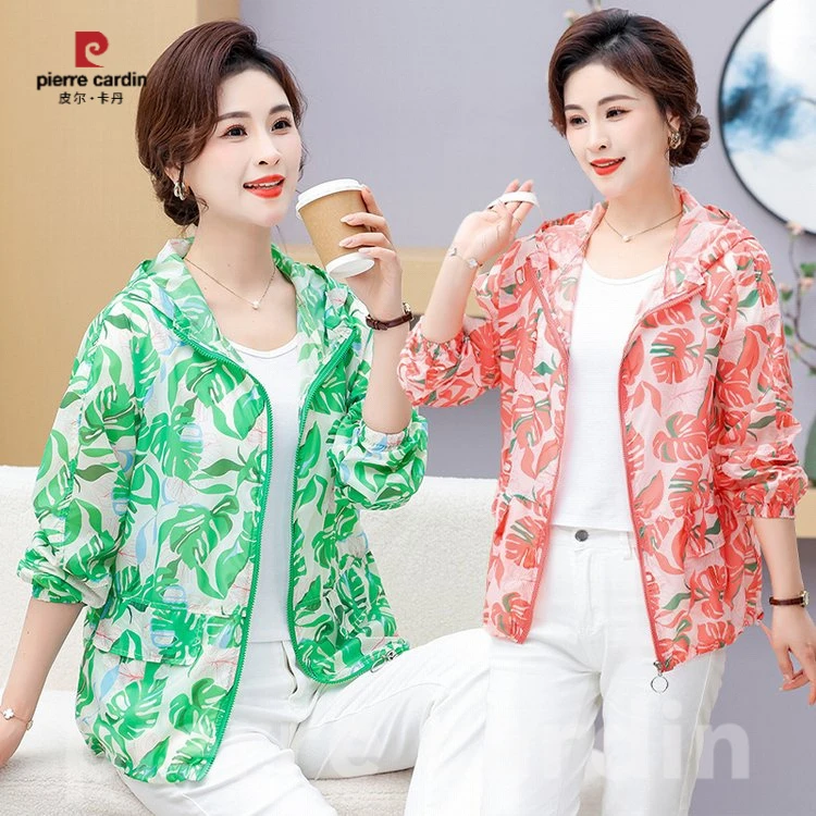 皮尔卡丹轻薄时尚防晒衣中年女夏季2025新款妈妈短外套薄款透气休