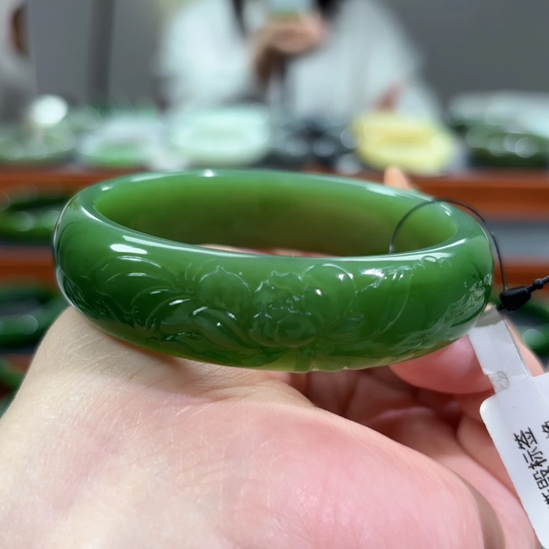 和田玉未镶嵌手镯57-58