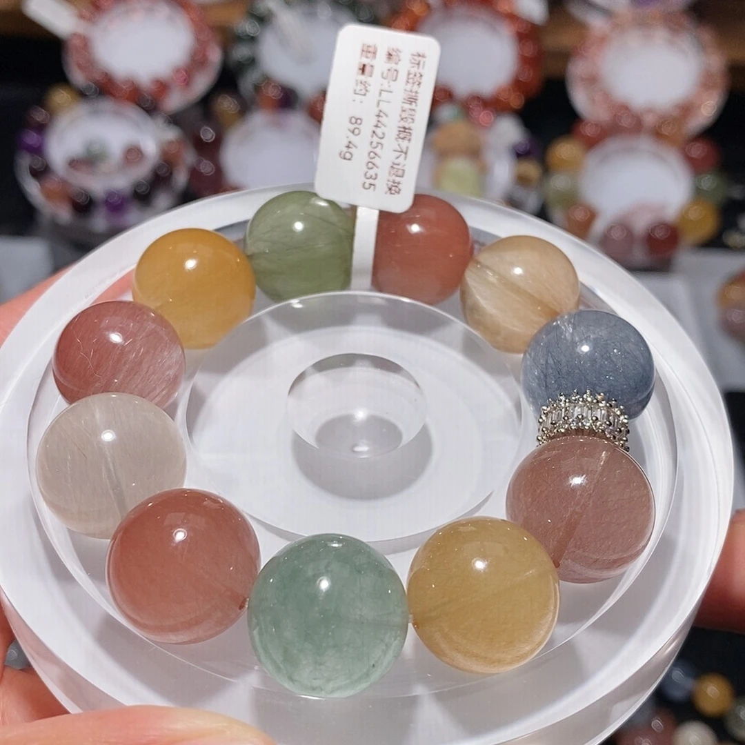 水晶手链合金F彩兔毛18