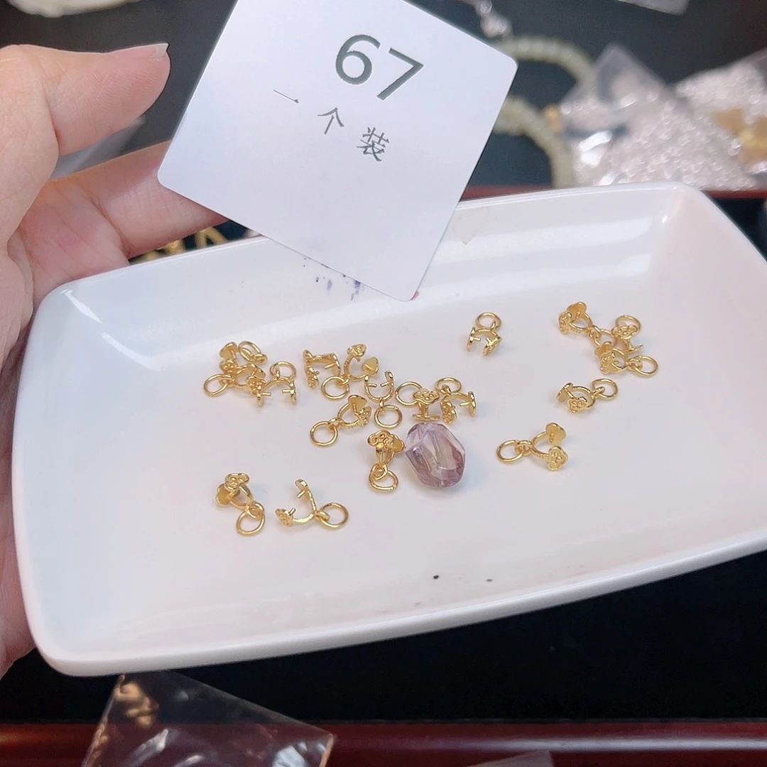 紫晶珠宝半成品银S925镀金镶嵌67