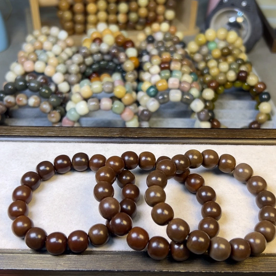 手串菩提根/象牙果巧克力苹果珠卡12.7