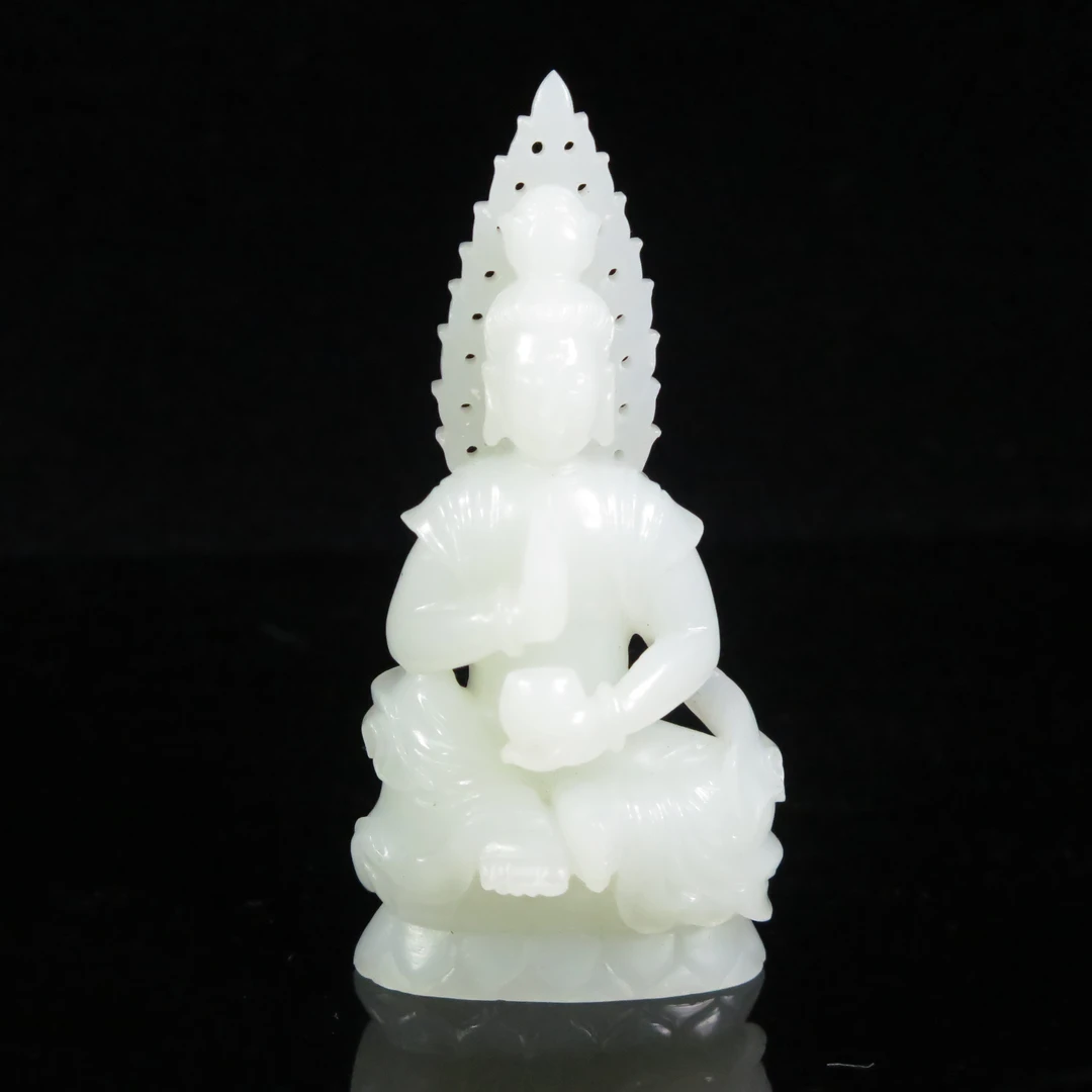 民国白玉药师佛造像/HY593722/和田玉/槐荫山房