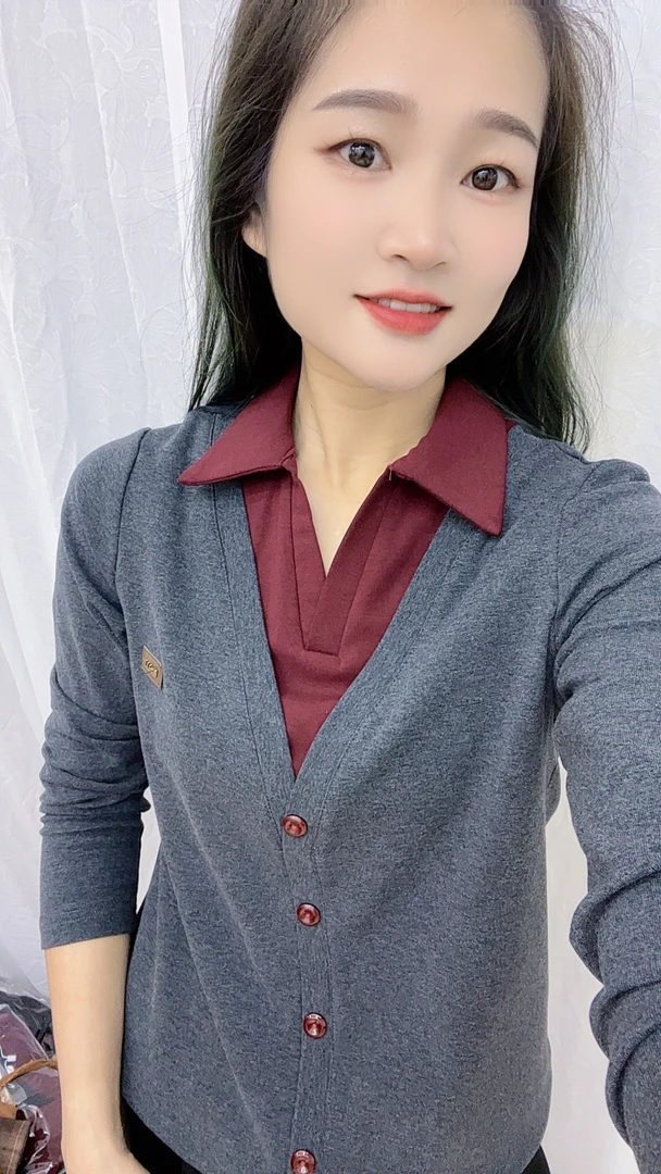 新款翻领显瘦百搭上衣