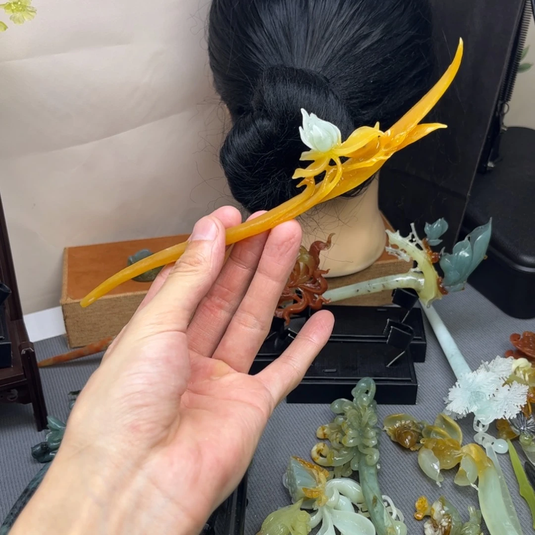 蛇纹石玉未镶嵌发饰