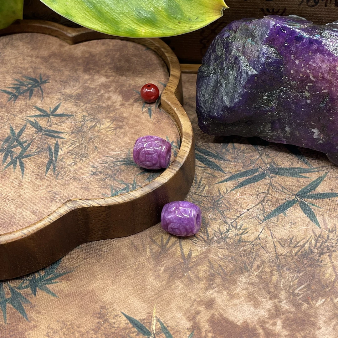 含辰砂工艺品【繁花珠宝甄选】紫舒桶珠XY60030